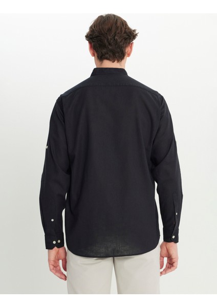 Comfort Fit Hakim Yaka Siyah Erkek Gömlek ACE020252167_SYH indirimleri