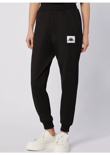 311R3MW-005 Nady Pant Siyah Lastikli Bel Regular Fit Düz Kadın Eşofman Altı