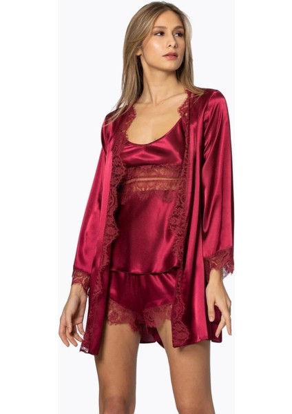 Pierre Cardin 2490 Bayan Sabahlıklı Saten Şort Takım