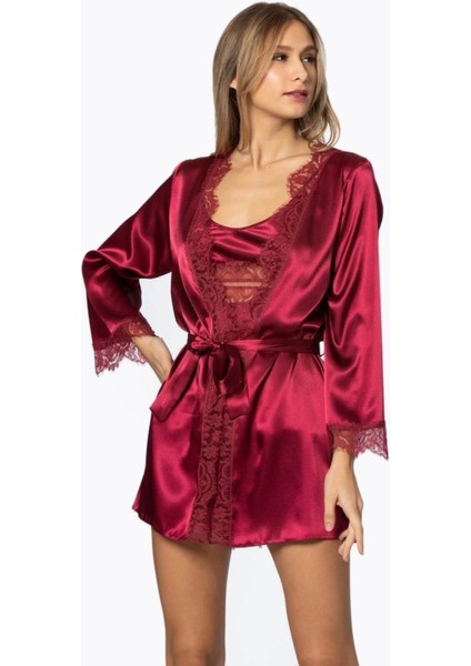Pierre Cardin 2490 Bayan Sabahlıklı Saten Şort Takım