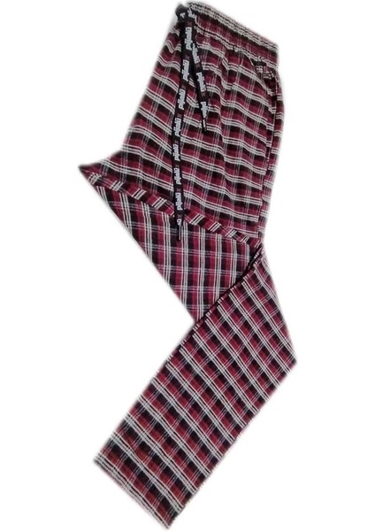 Pijalüx Erkek Kareli Poplin Cepli Alt Pijama