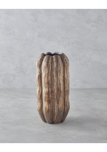 Troya Seramik Vazo 33 cm Bronz