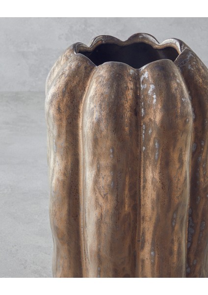 Troya Seramik Vazo 33 cm Bronz fiyatları
