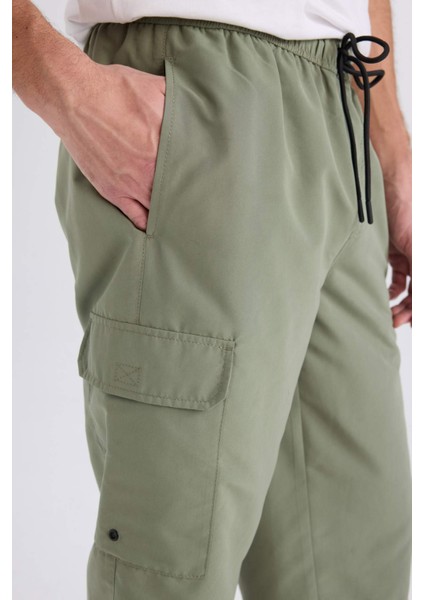 Long Fit File Astarlı Uzun Boy Kargo Cep Deniz Şortu E0905AX25HS