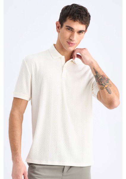 Regular Fit Polo Yaka Kısa Kollu Triko Tişört C4140AX25SM