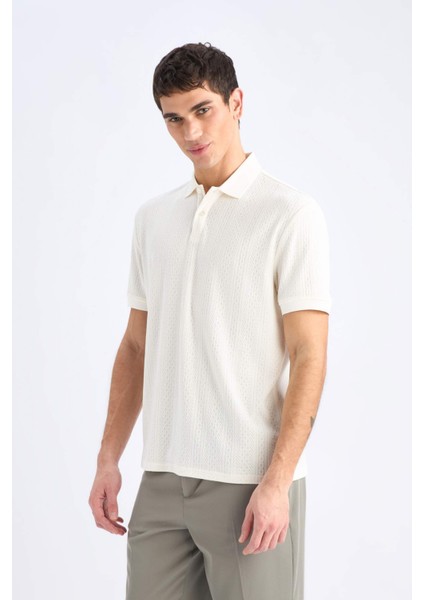 Regular Fit Polo Yaka Kısa Kollu Triko Tişört C4140AX25SM fırsatları