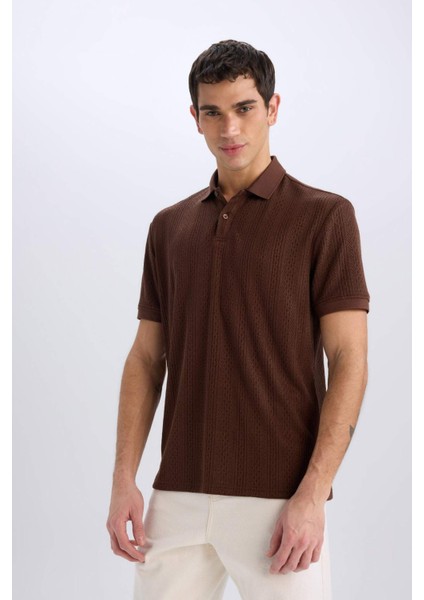Regular Fit Kısa Kollu Triko Polo Tişört C4140AX25SM