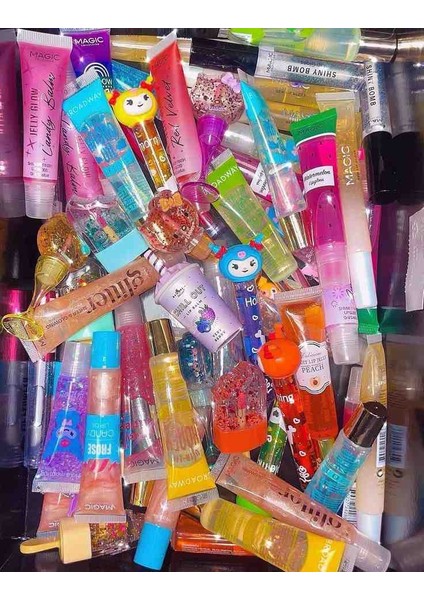 Random Lip Gloss Lip Balm Süpriz Paket Karışık 10 Adet