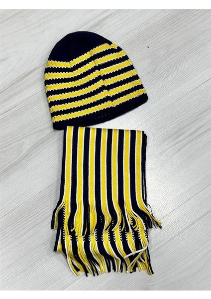 Taraftar Atkı Bere Sarı Lacivert