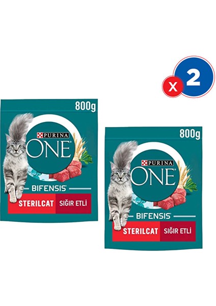 Purina One Sığır Etli Kedi Maması 800 Grx2'li