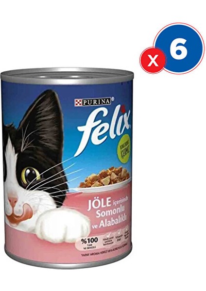 Felix Konserve Somon Kedi Maması 400 Grx6'lı