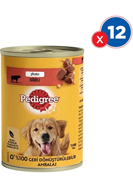 Pedigree Biftekli Konserve Köpek Maması 400 GRX12'LI