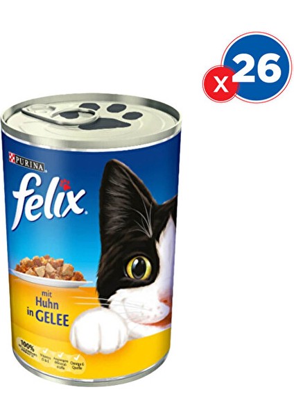 Felix Konserve Tavuklu Kedi Maması 400 GRX26'LI