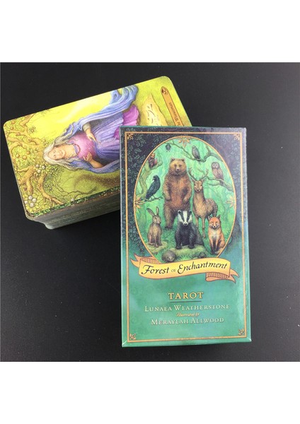 78 Adet TT02 Stili Büyü Ormanı Tarot Kartları E Rehber Kitaplı Deste Oyunu Tahta Kehanet Okuma Aşk Ayı Yakınımda Yeni Başlayanlar (Yurt Dışından)