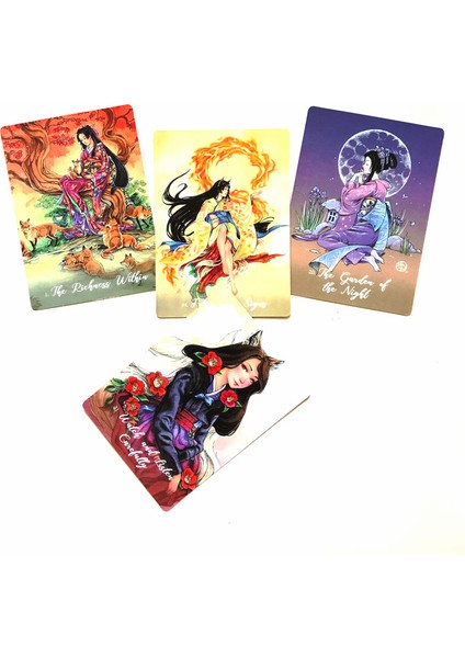 Açık Sarı Stil 45CARD Fox Fire Kitsune Tarot Oracle Kartları Parti Eğlence Satranç Kartı Oyunu Tarot ve Tarot Seçiminin Çeşitli Stilleri (Yurt Dışından)
