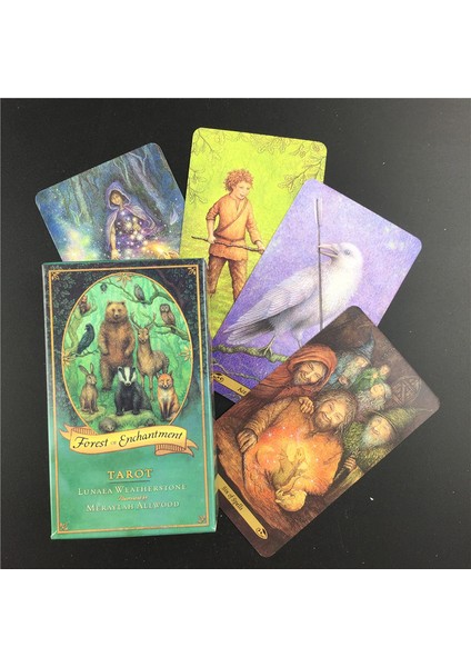 52 Adet TS51 Stili Büyü Ormanı Tarot Kartları E Rehber Kitaplı Deste Oyunu Tahta Kehanet Okuma Aşk Ayı Yakınımda Yeni Başlayanlar (Yurt Dışından)