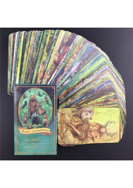 52 Adet TS51 Stili Büyü Ormanı Tarot Kartları E Rehber Kitaplı Deste Oyunu Tahta Kehanet Okuma Aşk Ayı Yakınımda Yeni Başlayanlar (Yurt Dışından)