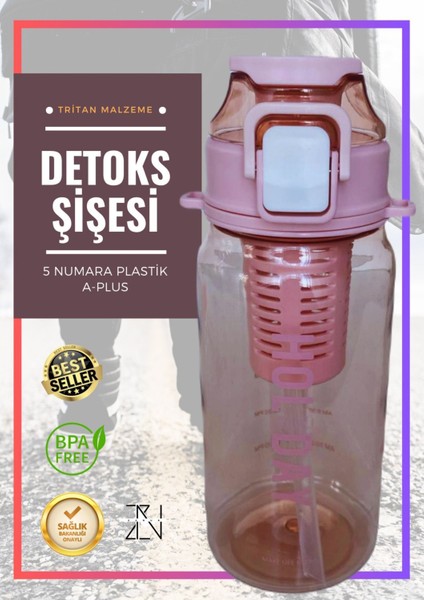 Detox / 5no Plastik Detoks Matara 700 ml Detox Şişesi Detox Matarası Filtreli Matara Sporcu Suluk