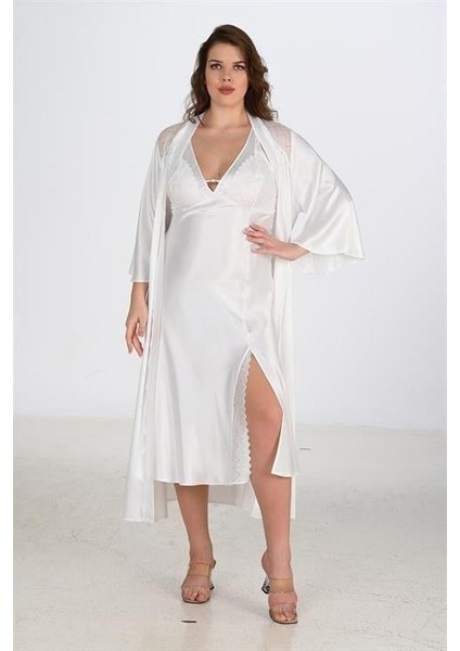 2li Ekru Sabahlık Takımı Bigsize 6224