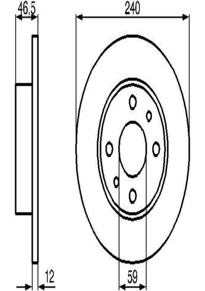 0986478353 Fren Diski On Duz 240.5 mm ( Fiat : Uno ) 5961814 (WA282154) (:2 Adet Içindir)