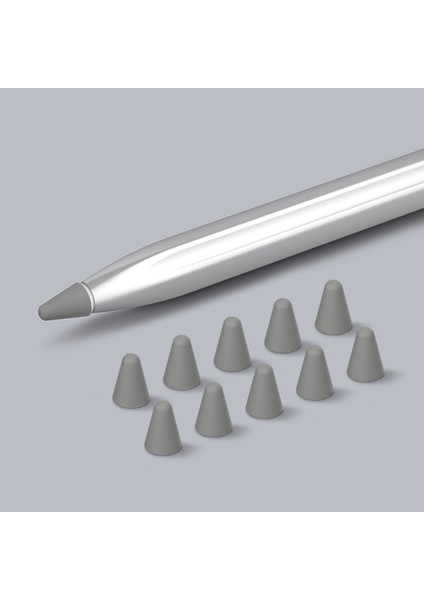 Huawei M-Pencil 2./1. Nesil 10 Adet Dokunmatik Ekran Kalem Ucu Kılıfı Silikon Kalem Ucu Kapağı-Gri (Yurt Dışından)