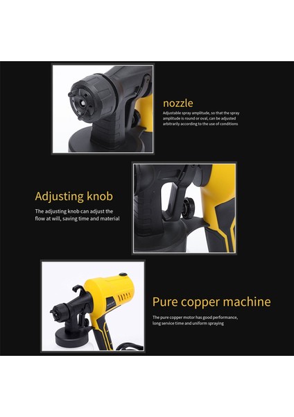 800ML Sprey Elektrikli El Aletleri 500W Boya Püskürtücü Ab Fişi (Yurt Dışından) indirimleri