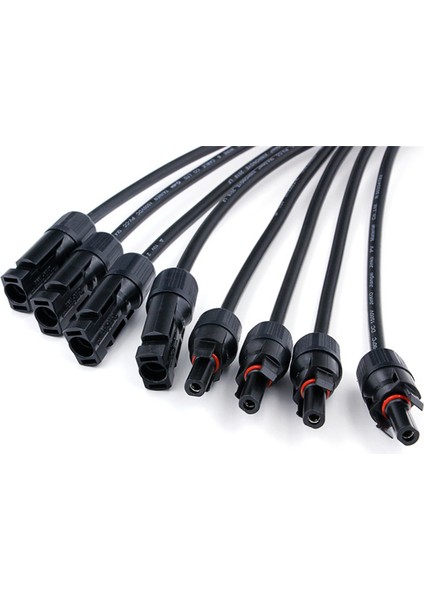 Güneş Konnektörleri 4'lü 1 Panel Kablo Fotovoltaik Konnektör Adaptörü (Yurt Dışından)