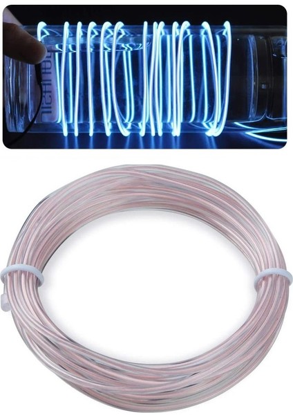 Araç Içi Torpido Şerit Ledi Renkli Ip Neon LED 3 Metre Beyaz