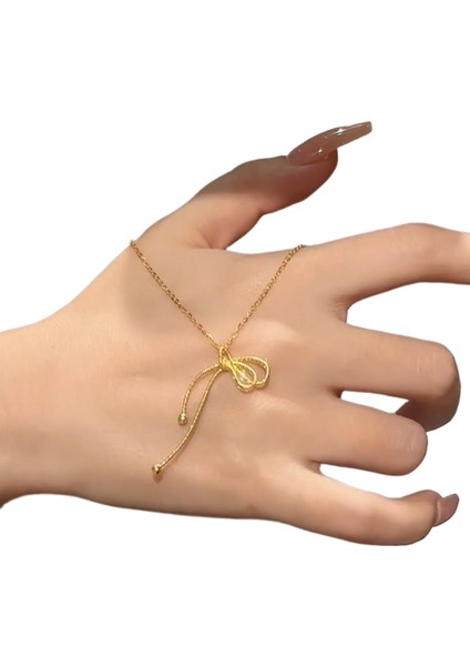 Dört Yapraklı Zirkon Kolye Yüksek Dereceli Titanyum Çelik Zincir (Yurt Dışından)