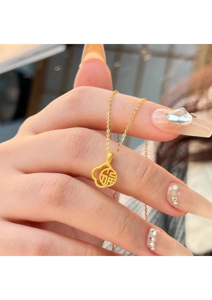 Kurdeleli Kalp Kolye Titanyum Zincir (Yurt Dışından)