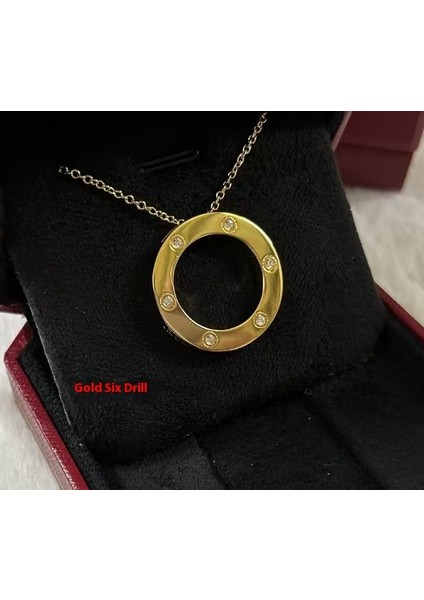 Love Kolye Kadın 18K Pembe Altın Büyük Yıldızlı Gökyüzü Köprücük Kemiği Zinciri Modası (Yurt Dışından)