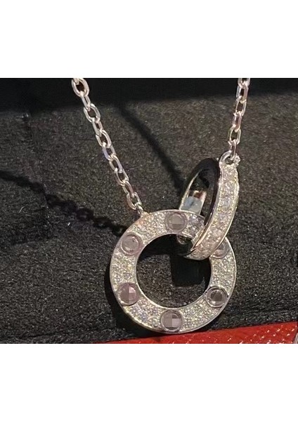 Love Kolye Kadın 18K Pembe Altın Büyük Yıldızlı Gökyüzü Köprücük Kemiği Zinciri Modası (Yurt Dışından)