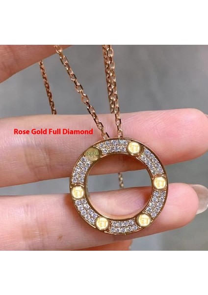 Love Kolye Kadın 18K Pembe Altın Büyük Yıldızlı Gökyüzü Köprücük Kemiği Zinciri Modası (Yurt Dışından)