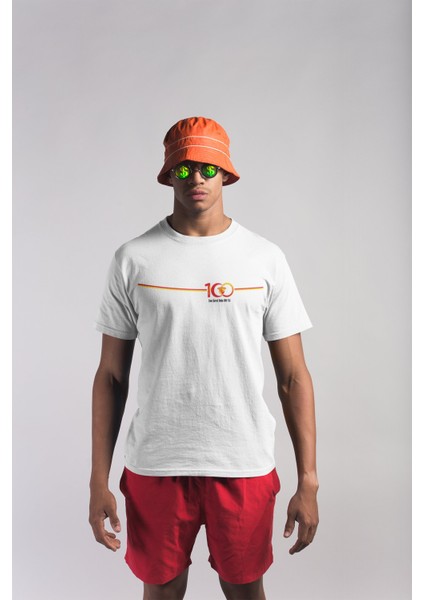 Göztepe 100. Yıl - Şan Şeref Dolu 100 Yıl Kısa Kollu Bisiklet Yaka T-Shirt Erkek modelleri