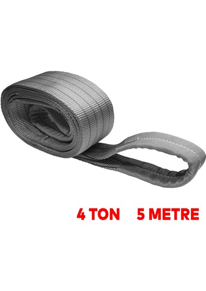 Polyester Sapan Spanzet 4 Ton 5 Metre Gri Sağlam Yük Kaldırma Taşıma Indirme Halat