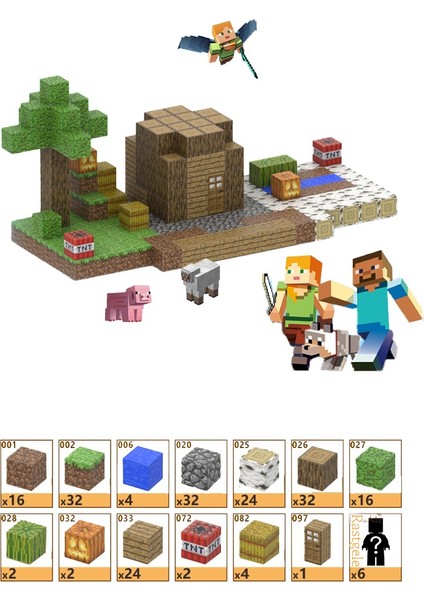 192 Adet Mc Minecraft Manyetik Blok Seti Çocuk Eğitici Montaj Kare Blok Blok Oyuncakları (Yurt Dışından)