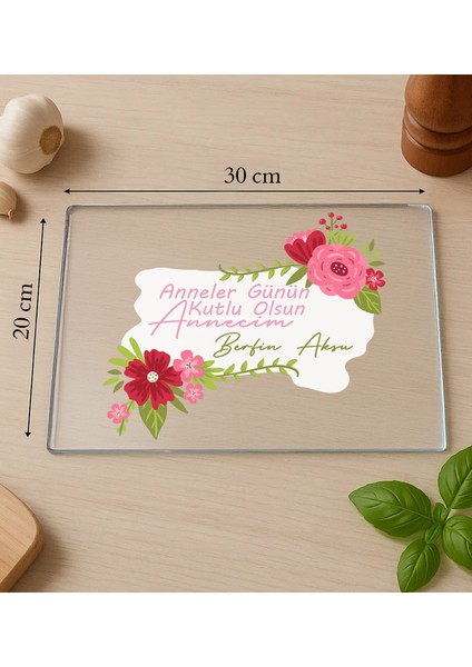 Kişiye Özel Anneler Günü Tasarımlı Cam Kesme ve Sunum Tablası 20X30CM-1, Anneye Hediye, Sevgiliye Hediye, Eşe Hediye fiyatları