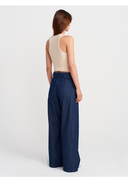 72001 Ince Kemerli Denim Pantolon-Lacivert fiyatları