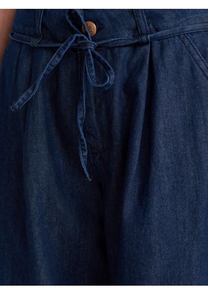 72001 Ince Kemerli Denim Pantolon-Lacivert modelleri