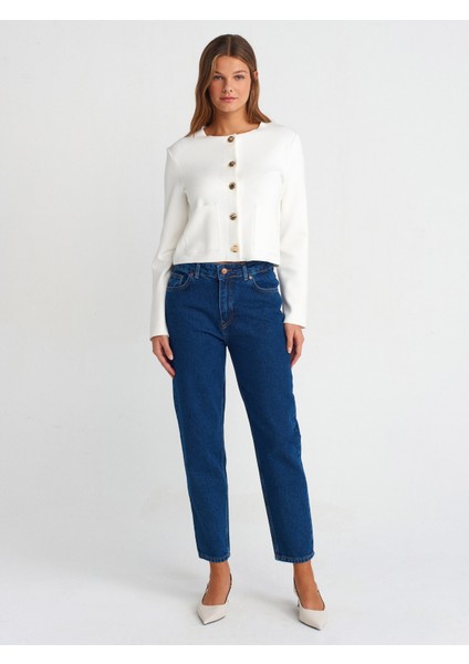 71740 Basic Mom Pantolon-Lacivert