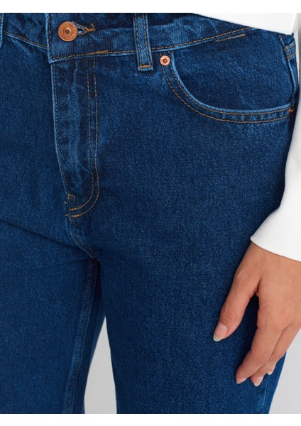 71740 Basic Mom Pantolon-Lacivert fırsatları