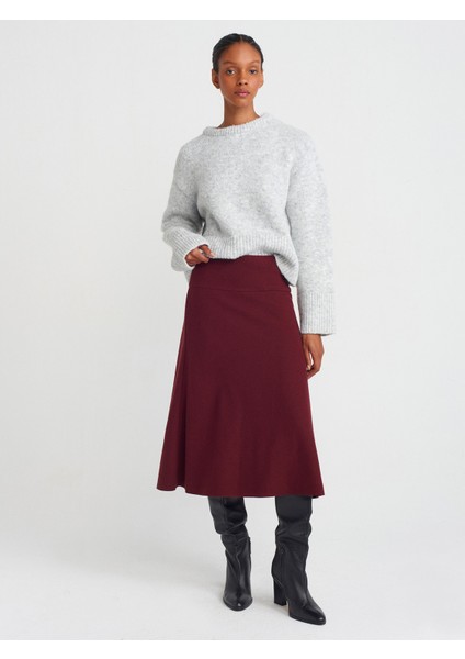 80390 Selanik Midi Etek-Bordo