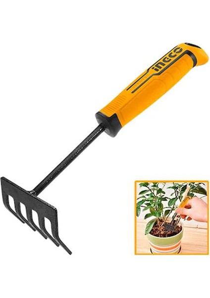 Metal Bahçe Tırmığı Pvc Saplı Hobi El Tırmık 270 mm