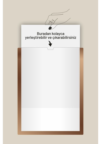 5 Adet A4 Bronz Aynalı Belge Sertifika Çerçevesi Kendinden Yapışkanlı Kolay Değiştirilebilir Föylük