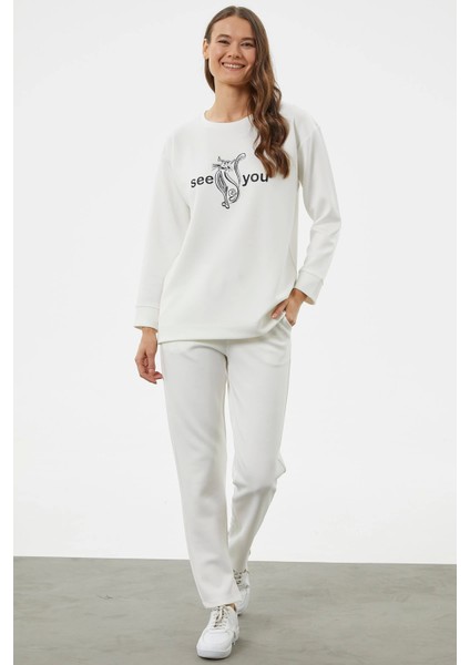 Sementa 76233 Baskılı Sıfır Yaka Oversize Eşofman Takım