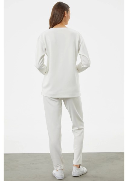 Sementa 76233 Baskılı Sıfır Yaka Oversize Eşofman Takım modelleri