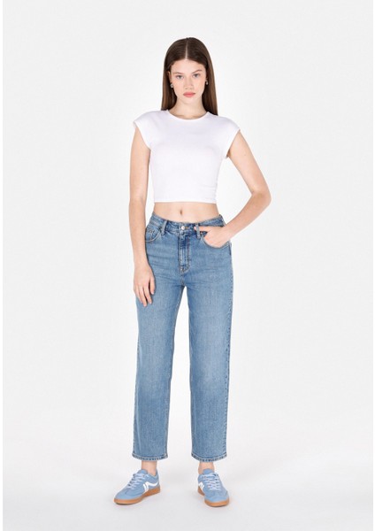 Straight Fit Kadın Indigo Jean Pantolon
