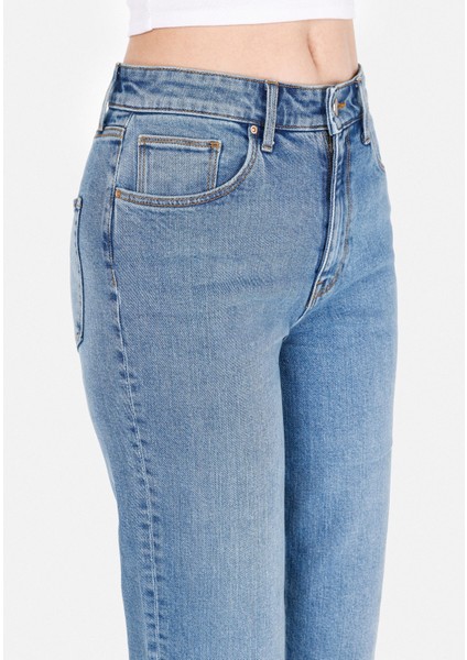 Straight Fit Kadın Indigo Jean Pantolon indirimleri
