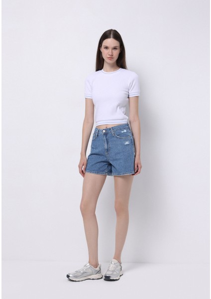 Slim Fit Yuvarlak Yaka Düz Kadın Beyaz Kısa Kol Tişört modelleri