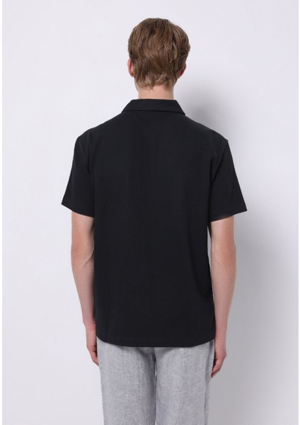 Comfort Fit Polo Yaka Düz Erkek Lacivert Kısa Kol Tişört fiyatları